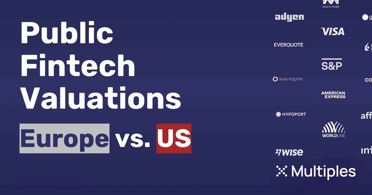 Public FinTech Valuations - US vs. Europe