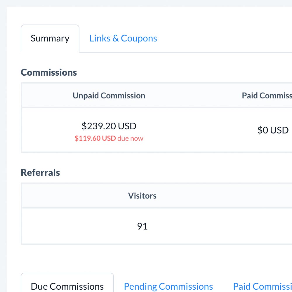 Multiples.vc affiliate dashboard
